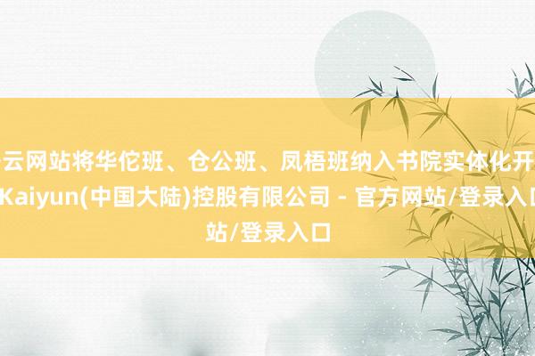 开云网站将华佗班、仓公班、凤梧班纳入书院实体化开动-Kaiyun(中国大陆)控股有限公司 - 官方网站/登录入口