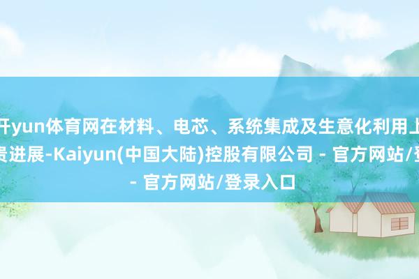 开yun体育网在材料、电芯、系统集成及生意化利用上获取权贵进展-Kaiyun(中国大陆)控股有限公司 - 官方网站/登录入口