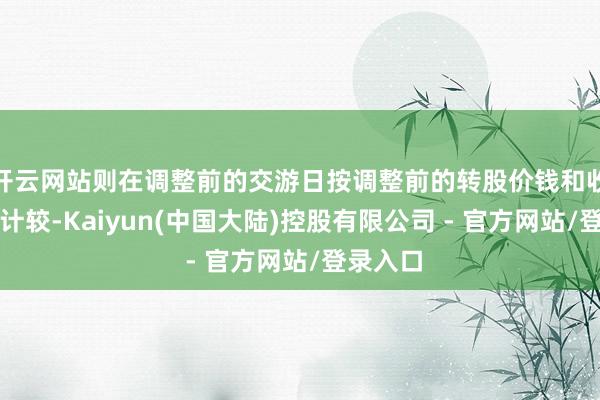 开云网站则在调整前的交游日按调整前的转股价钱和收盘价钱计较-Kaiyun(中国大陆)控股有限公司 - 官方网站/登录入口